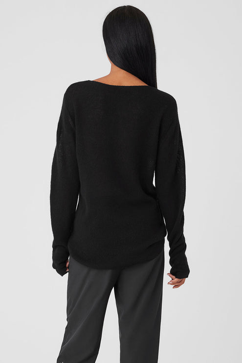 alo Women's Cashmere Reform Long Sleeve - Black