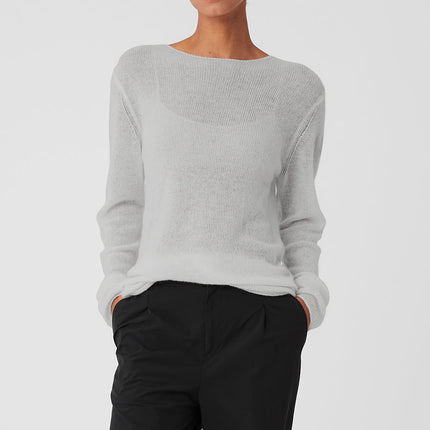 alo Women's Cashmere Reform Long Sleeve - Dove Grey Heather