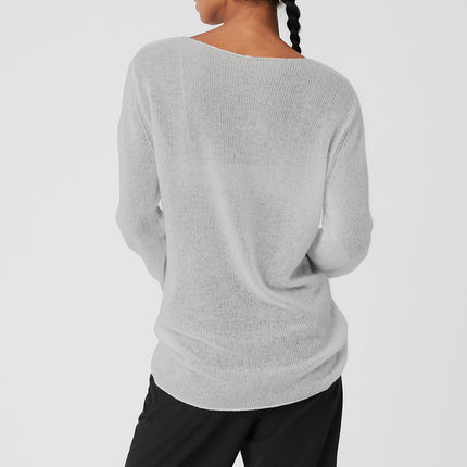 alo Women's Cashmere Reform Long Sleeve - Dove Grey Heather