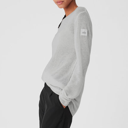 alo Women's Cashmere Reform Long Sleeve - Dove Grey Heather