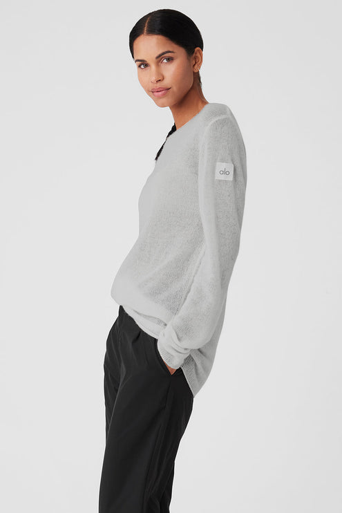 alo Women's Cashmere Reform Long Sleeve - Dove Grey Heather