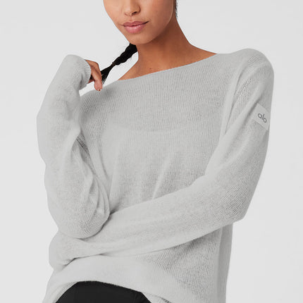alo Women's Cashmere Reform Long Sleeve - Dove Grey Heather