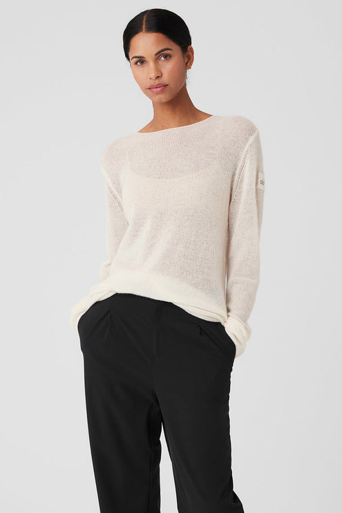 alo Women's Cashmere Reform Long Sleeve - Ivory