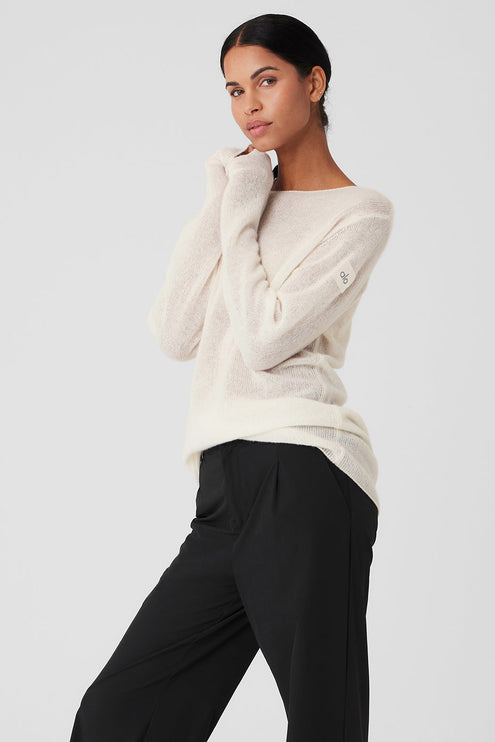 alo Women's Cashmere Reform Long Sleeve - Ivory