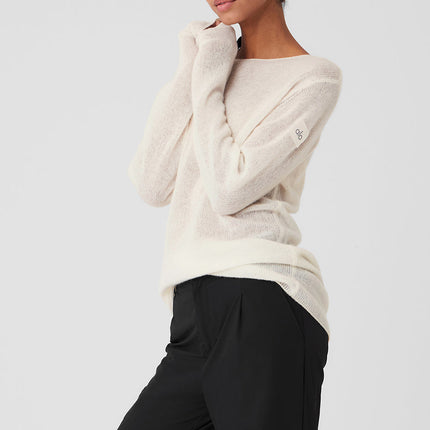 alo Women's Cashmere Reform Long Sleeve - Ivory
