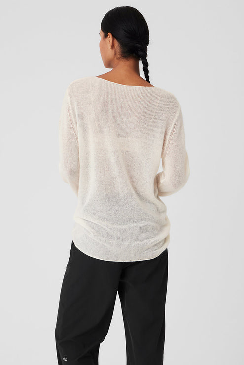 alo Women's Cashmere Reform Long Sleeve - Ivory
