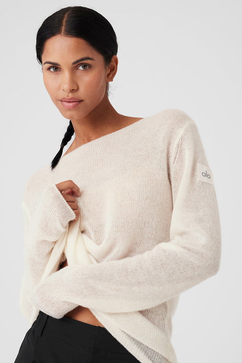 alo Women's Cashmere Reform Long Sleeve - Ivory