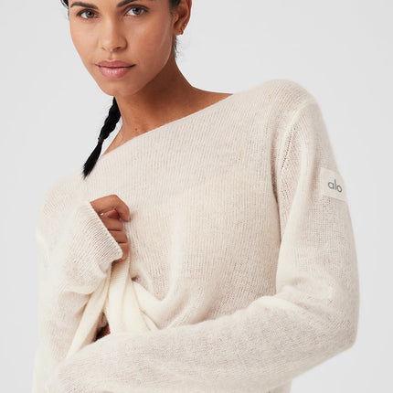alo Women's Cashmere Reform Long Sleeve - Ivory