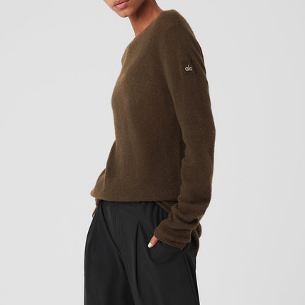 alo Women's Cashmere Reform Long Sleeve - Espresso