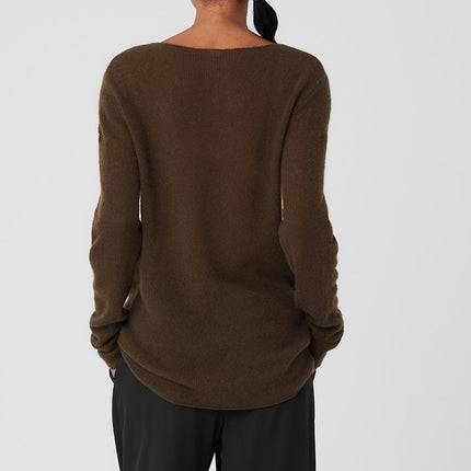 alo Women's Cashmere Reform Long Sleeve - Espresso