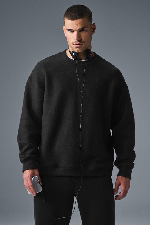 alo Men's Triumph Restore Crew Neck Sweatshirt - Black