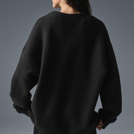 alo Women's Triumph Restore Crew Neck Sweatshirt - Black