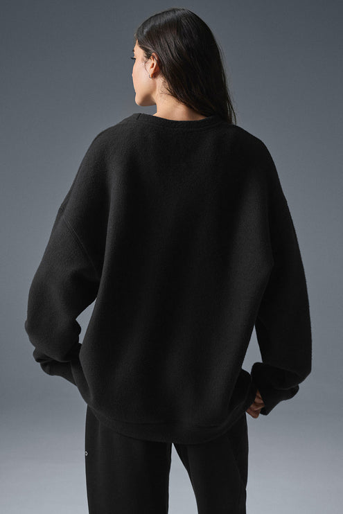 alo Women's Triumph Restore Crew Neck Sweatshirt - Black