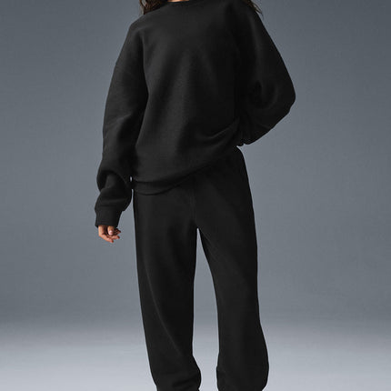 alo Women's Triumph Restore Crew Neck Sweatshirt - Black