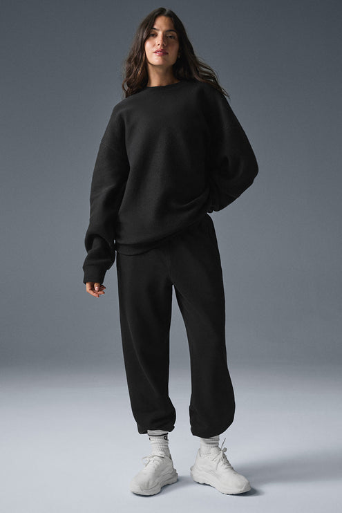 alo Women's Triumph Restore Crew Neck Sweatshirt - Black