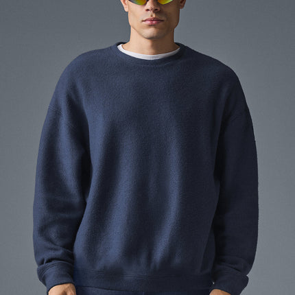 alo Men's Triumph Restore Crew Neck Sweatshirt - Navy