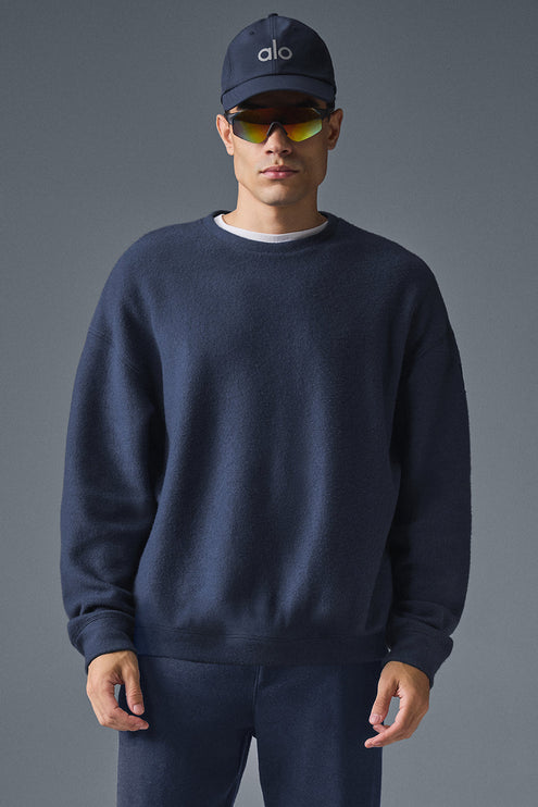 alo Men's Triumph Restore Crew Neck Sweatshirt - Navy