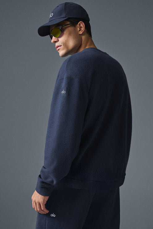 alo Men's Triumph Restore Crew Neck Sweatshirt - Navy