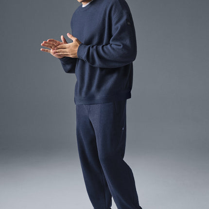 alo Men's Triumph Restore Crew Neck Sweatshirt - Navy