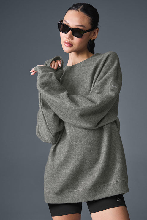 alo Women's Triumph Restore Crew Neck Sweatshirt - Grey Triblend