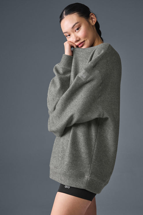 alo Women's Triumph Restore Crew Neck Sweatshirt - Grey Triblend