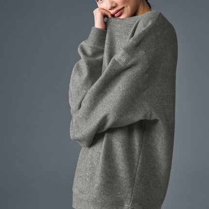 alo Women's Triumph Restore Crew Neck Sweatshirt - Grey Triblend