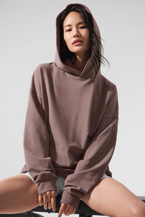 alo Women's Double Take Hoodie - Mushroom