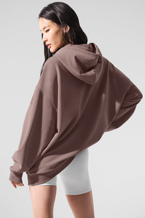 alo Women's Double Take Hoodie - Mushroom