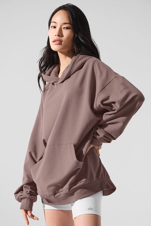 alo Women's Double Take Hoodie - Mushroom