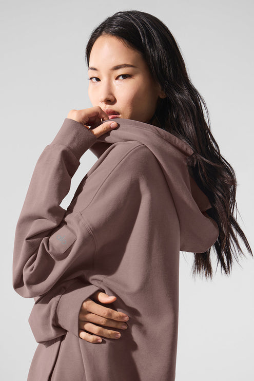 alo Women's Double Take Hoodie - Mushroom