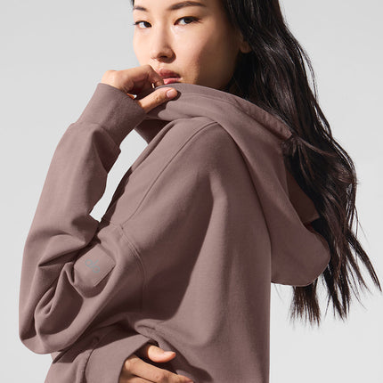 alo Women's Double Take Hoodie - Mushroom
