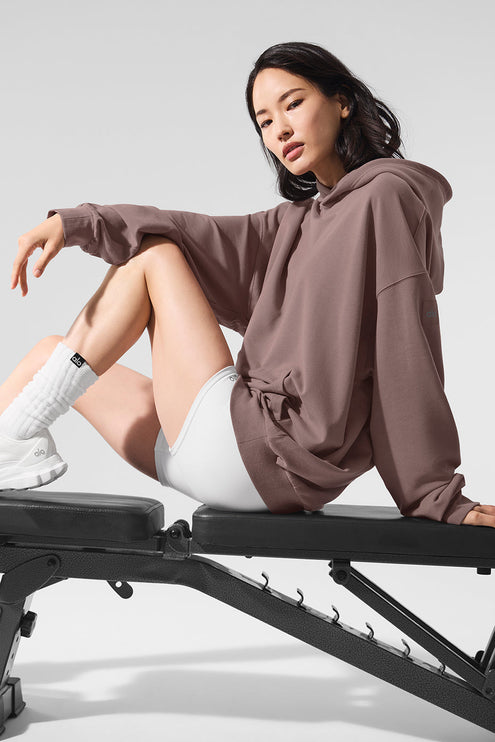 alo Women's Double Take Hoodie - Mushroom