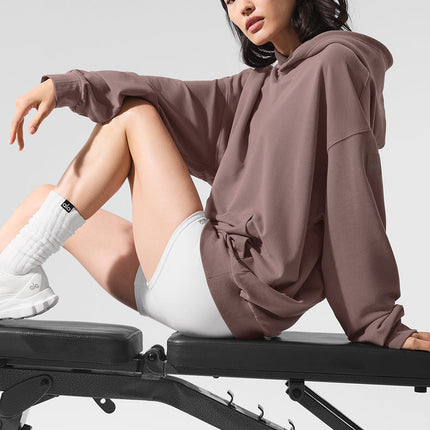 alo Women's Double Take Hoodie - Mushroom