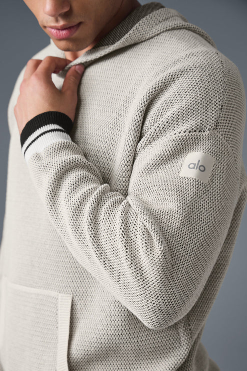alo Men's Sports Club Sweater Knit Hoodie - Bone