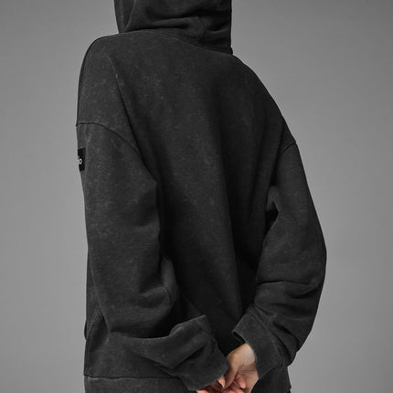 alo Women's Chill Vintage Wash Hoodie - Black Wash