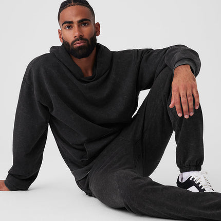alo Men's Chill Vintage Wash Hoodie - Black Wash