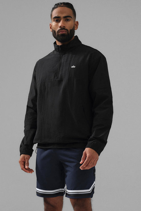 alo Men's Lightweight Takeaway Track Pullover - Black