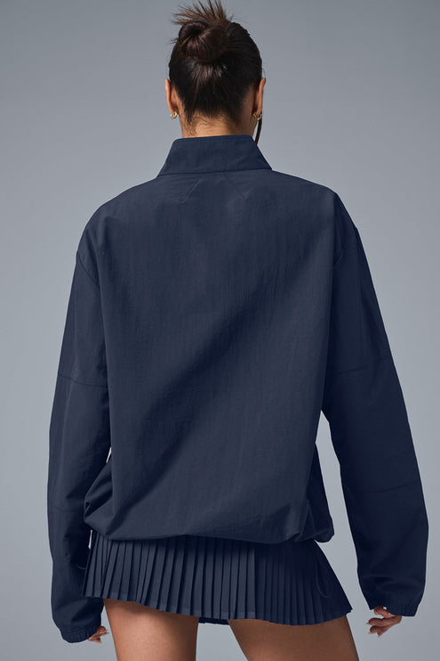 alo Women's Light Weight Takeaway Track Pullover - Navy