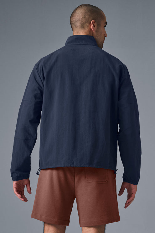 alo Men's Light Weight Takeaway Track Pullover - Navy