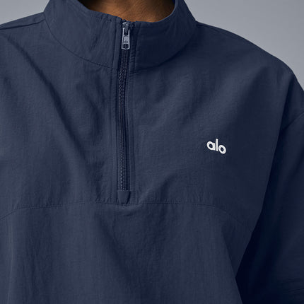 alo Women's Light Weight Takeaway Track Pullover - Navy