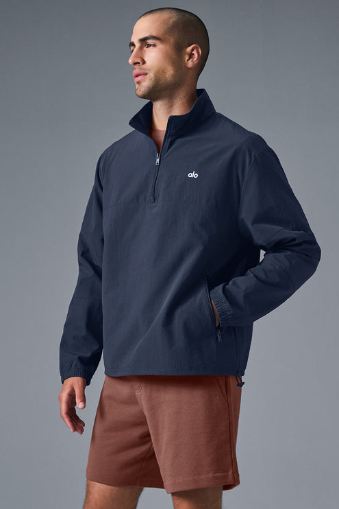 alo Men's Light Weight Takeaway Track Pullover - Navy