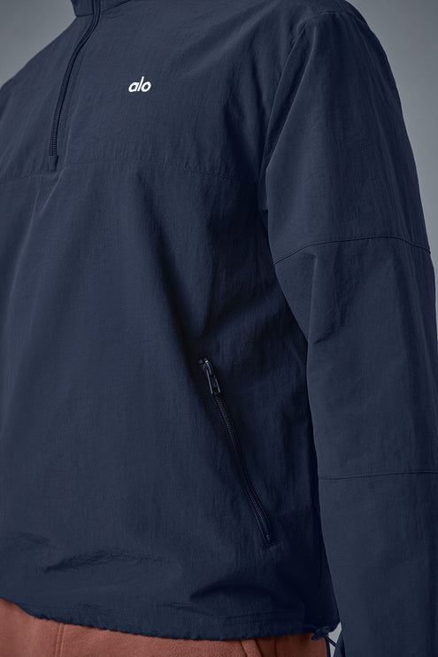 alo Men's Light Weight Takeaway Track Pullover - Navy