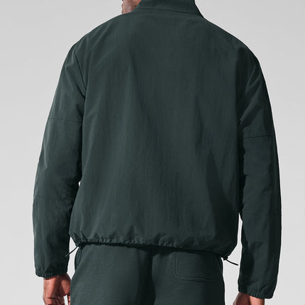 alo Men's Light Weight Takeaway Track Pullover - Charcoal Green