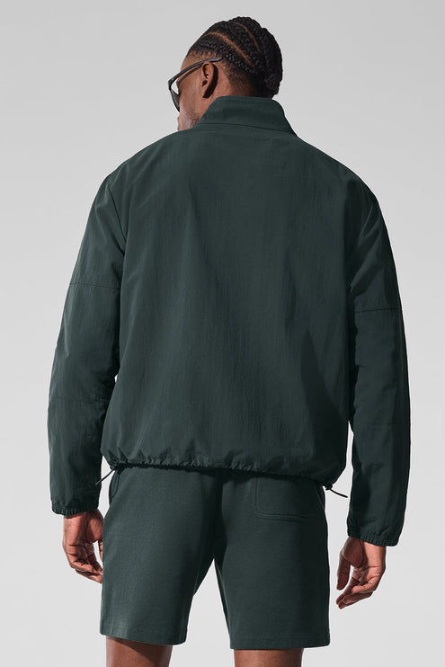 alo Men's Light Weight Takeaway Track Pullover - Charcoal Green