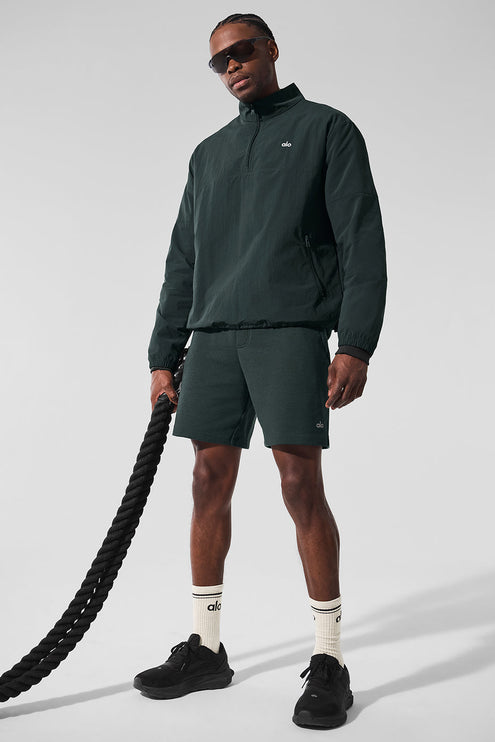 alo Men's Light Weight Takeaway Track Pullover - Charcoal Green