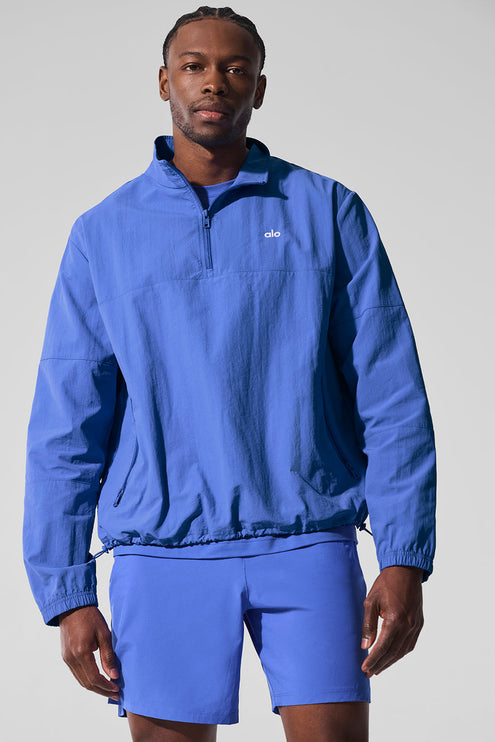 alo Men's Light Weight Takeaway Track Pullover - Marathon Blue
