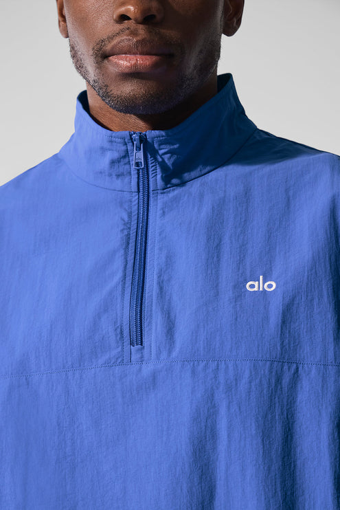 alo Men's Light Weight Takeaway Track Pullover - Marathon Blue