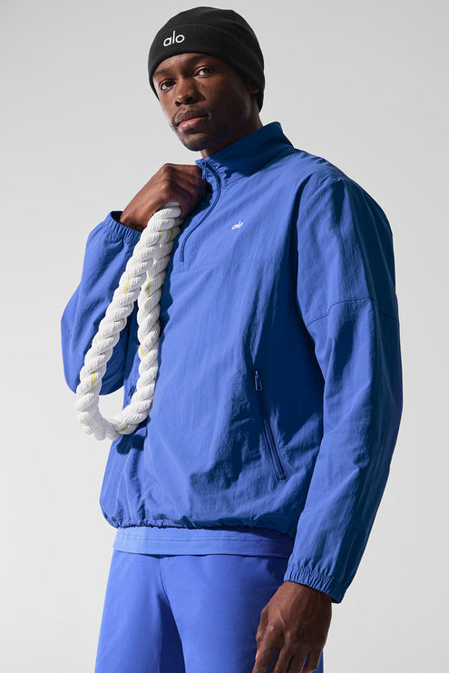 alo Men's Light Weight Takeaway Track Pullover - Marathon Blue