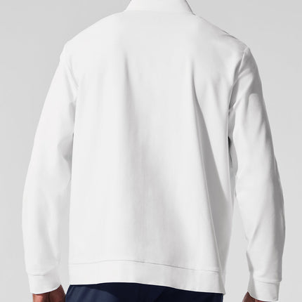 alo Men's Conquer Max Mock Neck Full Zip - White