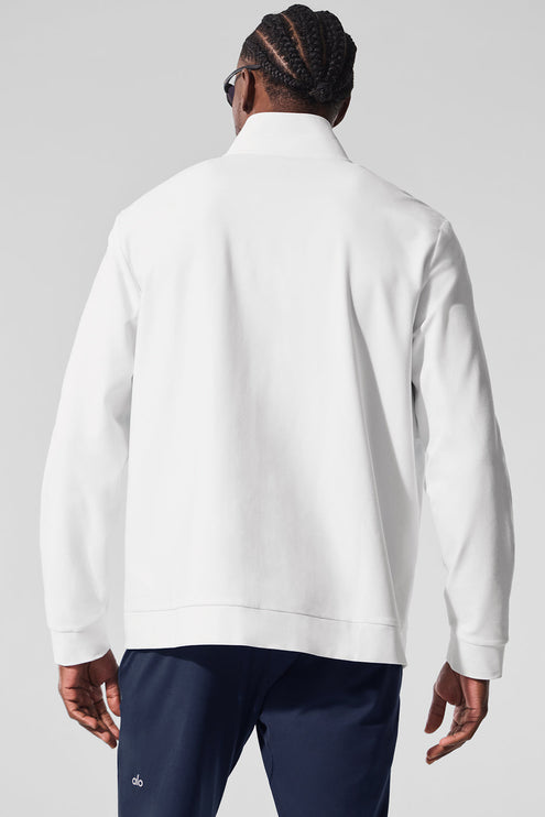 alo Men's Conquer Max Mock Neck Full Zip - White